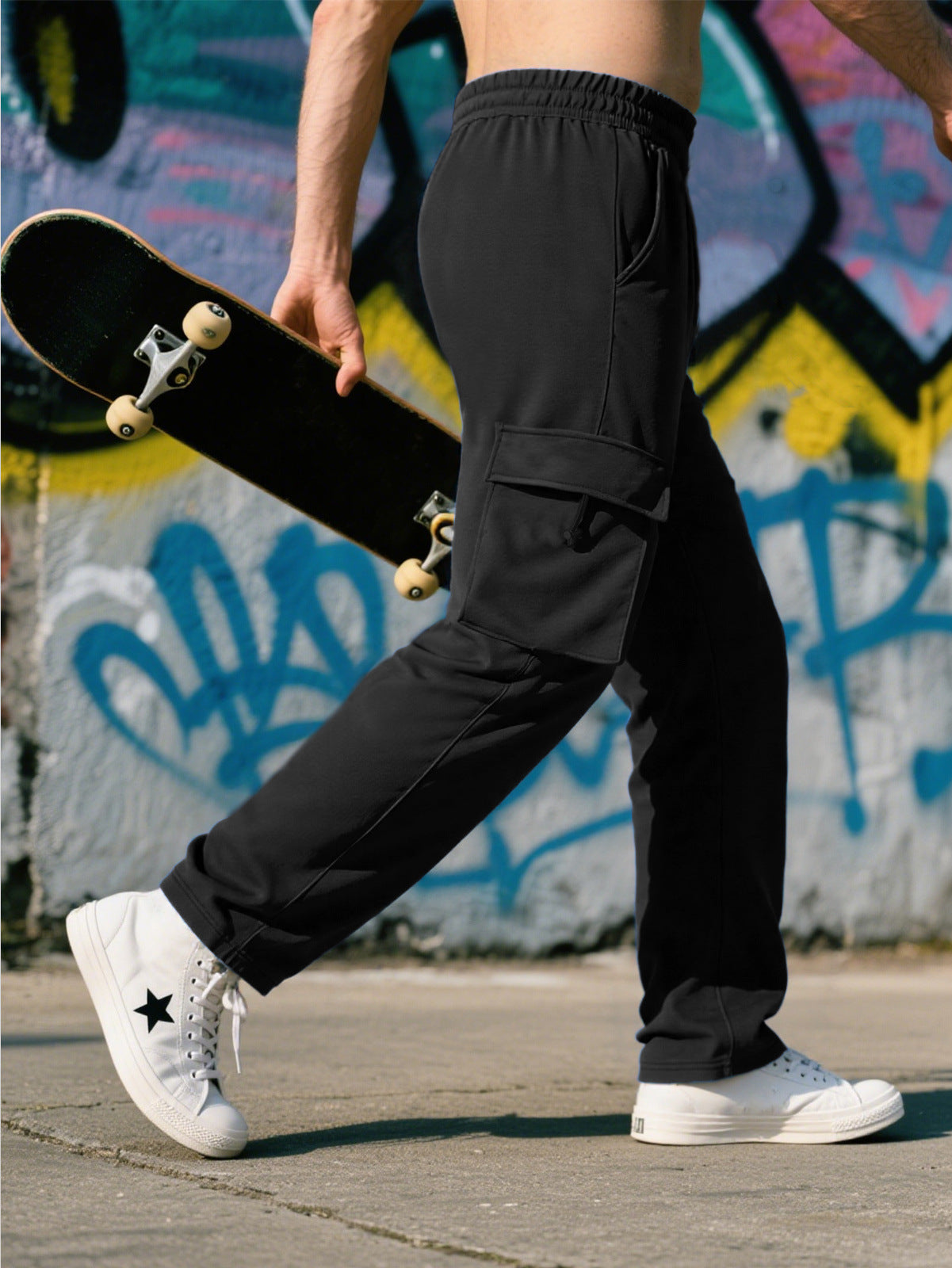 Herren Sportliche Cargo-Hose mit praktischen Taschen und elastischem Bund R&B