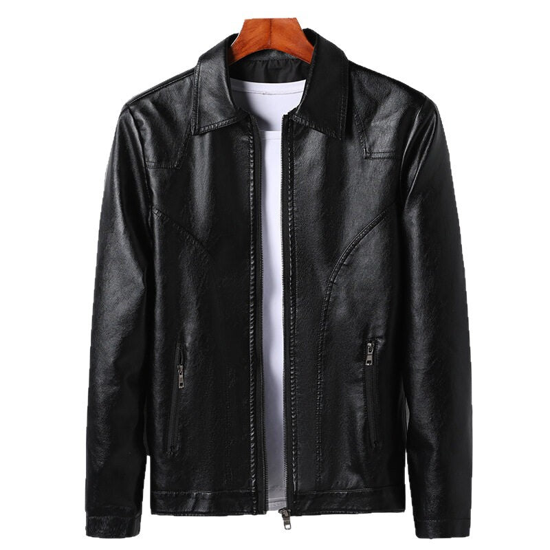 Herren lässige Kunstlederjacke R&B