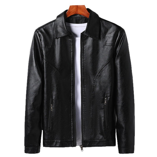 Herren lässige Kunstlederjacke R&B