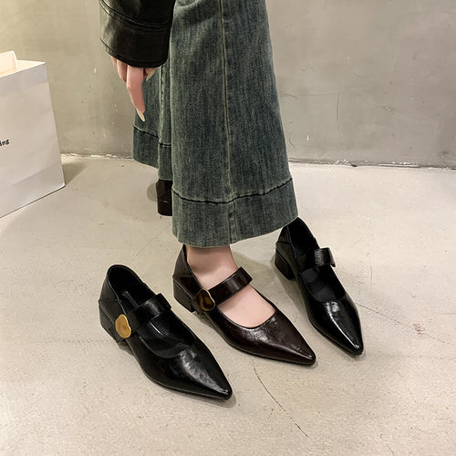 Damen Elegante Slipper mit dekorativem Riemchen und modischem Absatz R&B