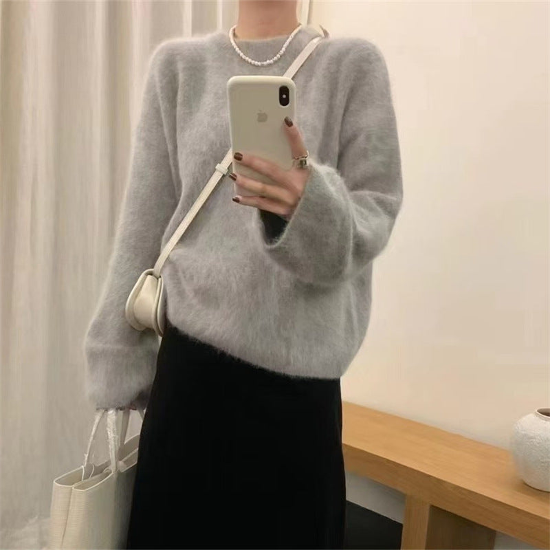 Damen Pullover mit weichem, flauschigem Material R&B