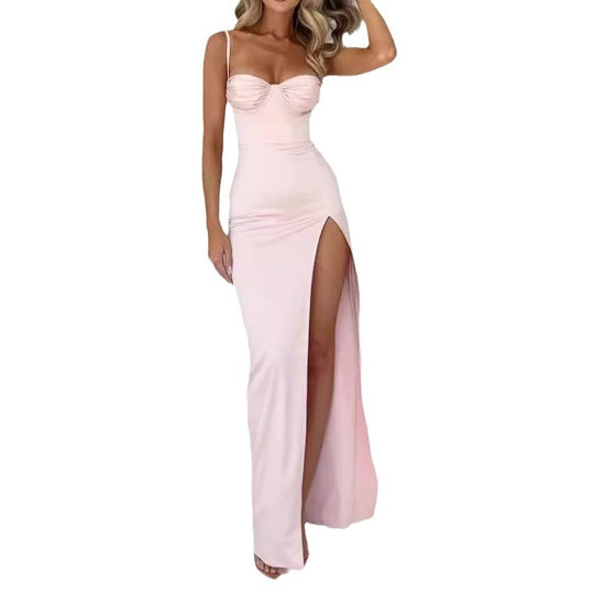 Damen Abendkleid mit asymmetrischem Ausschnitt und schlankem Schnitt R&B