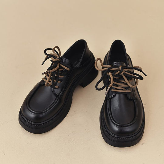 Damen modische Schnürschuhe mit robustem Sohlenprofil und hochwertiger Lederoberfläche R&B