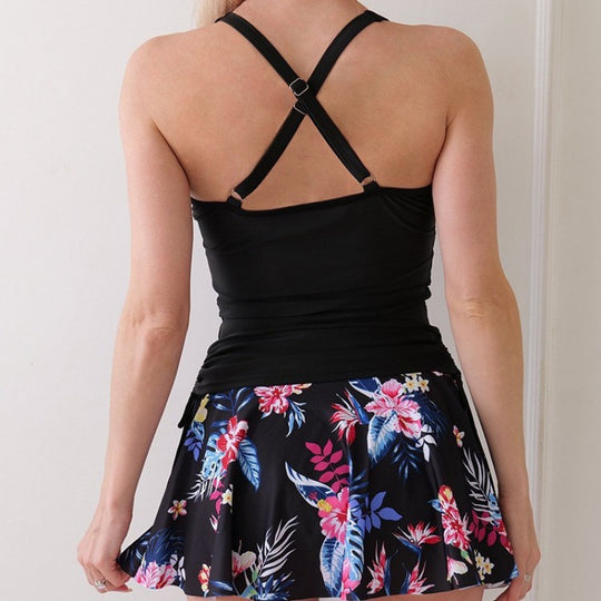 Damen Tankini-Set mit floralem Rock und figurformendem Oberteil R&B