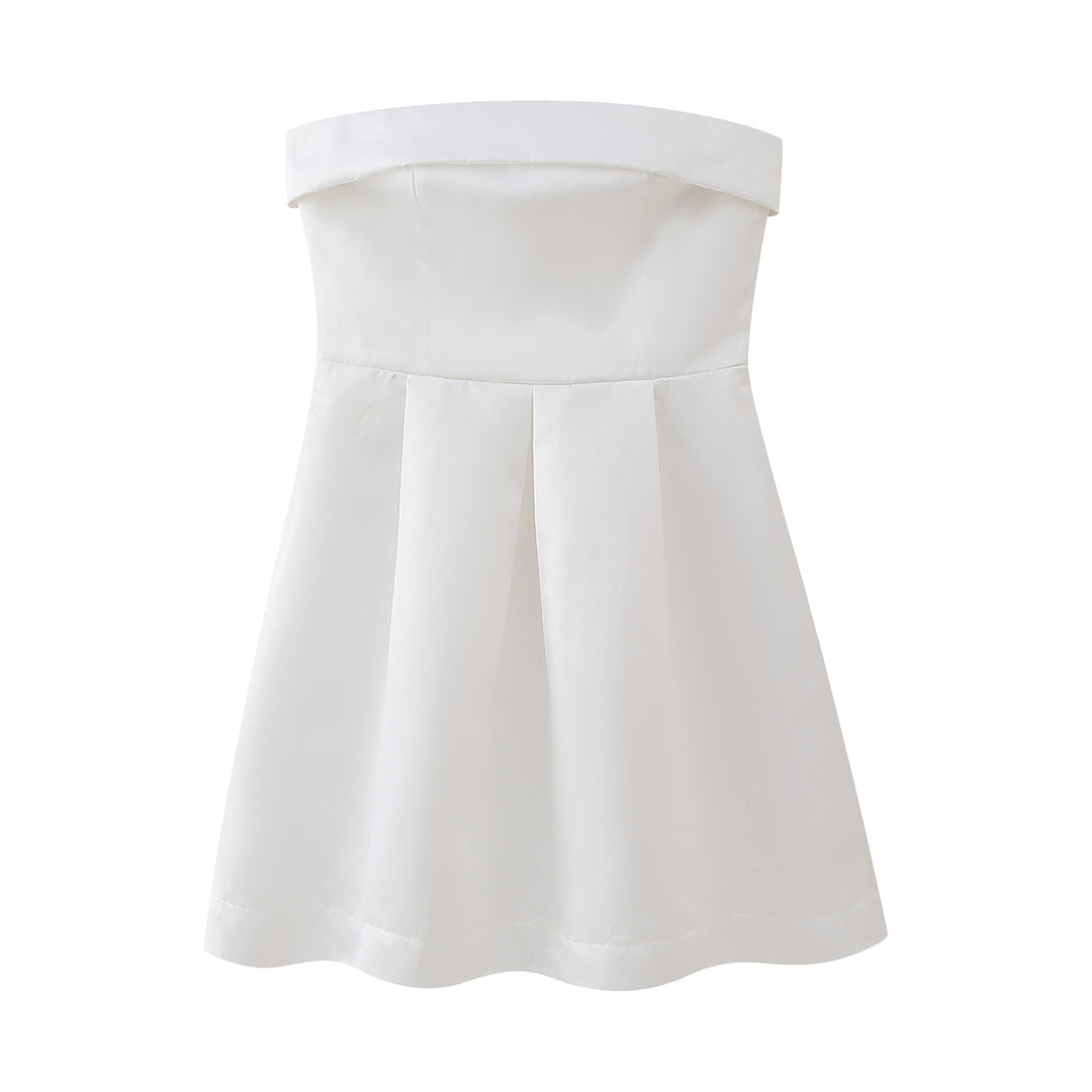 Damen Trägerloses Cocktailkleid mit elegantem Rüschensaum R&B