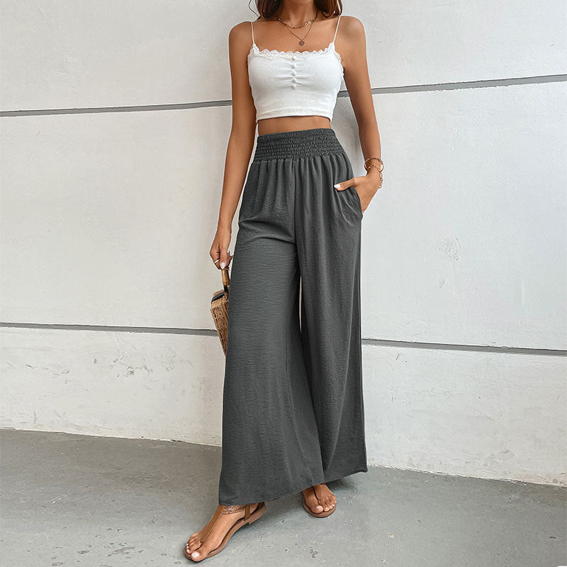 Damen Weit geschnittene Sommerhose mit elastischem Bund R&B