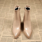 R&B | Lackleder Stiefeletten mit Blockabsatz