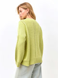 Damen Modischer Strickpullover mit Lochmuster