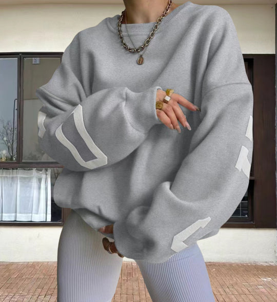 Damen Oversized Sweatshirt mit grafischen Akzenten R&B