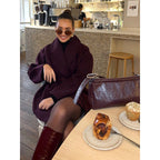 Damen Komfortabler Oversized-Mantel mit breitem Kragen R&B