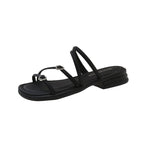 Damen elegante Riemen-Sandalen mit zierlichem Schmuckdetail