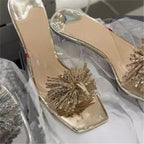 Damen Glamouröse und transparente Slipper R&B