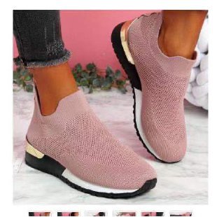 Damen Atmungsaktive Slip-On Sneakers mit glänzendem Akzent R&B