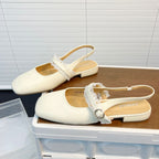 Damen Slingback Ballerinas mit zarter Spitzenverzierung und komfortablem Fußbett R&B