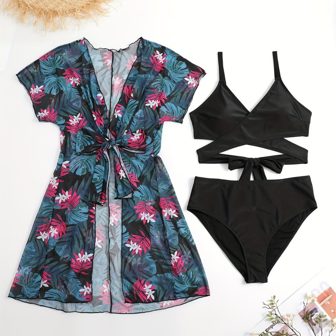 Damen Wickelkleid und Bikini-Set R&B