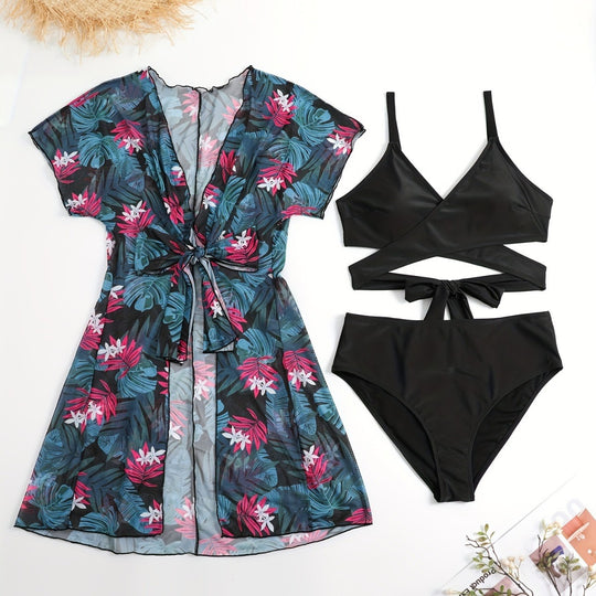 Damen Wickelkleid und Bikini-Set R&B