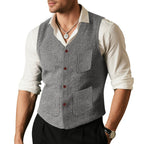 Herren Weste mit funktionalen Taschen und eleganten Knopfdetails R&B