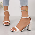 Damen elegante High-Heels mit ankle strap und komfortablem Blockabsatz R&B