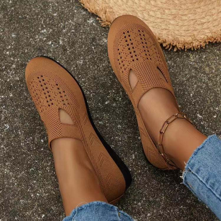 Damen atmungsaktive Filzschuhe mit offenem Design R&B