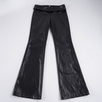 Damen modische Flared-Hosen aus Lederimitat R&B