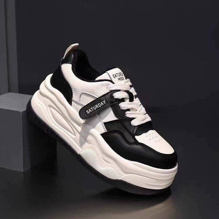 Damen Chunky Sneakers mit trendiger Plateau-Sohle und seitlichem Klettverschluss R&B
