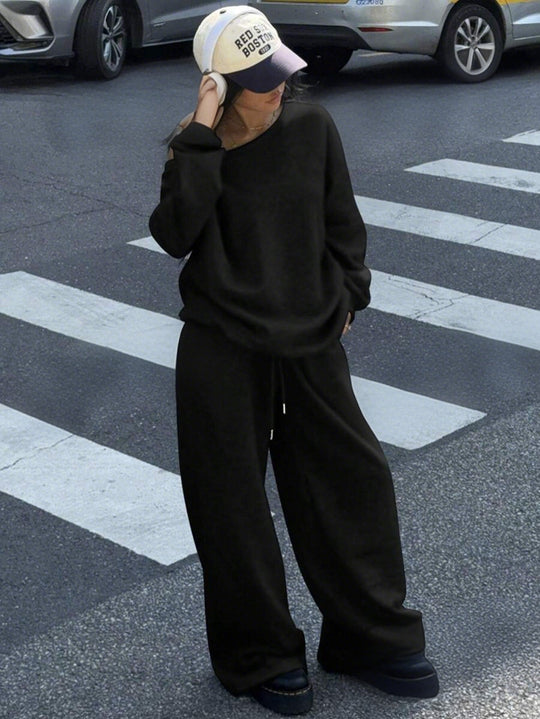 Damen Lässiger Oversized-Sweat-Anzug mit weitem Schnitt und atmungsaktivem Material R&B