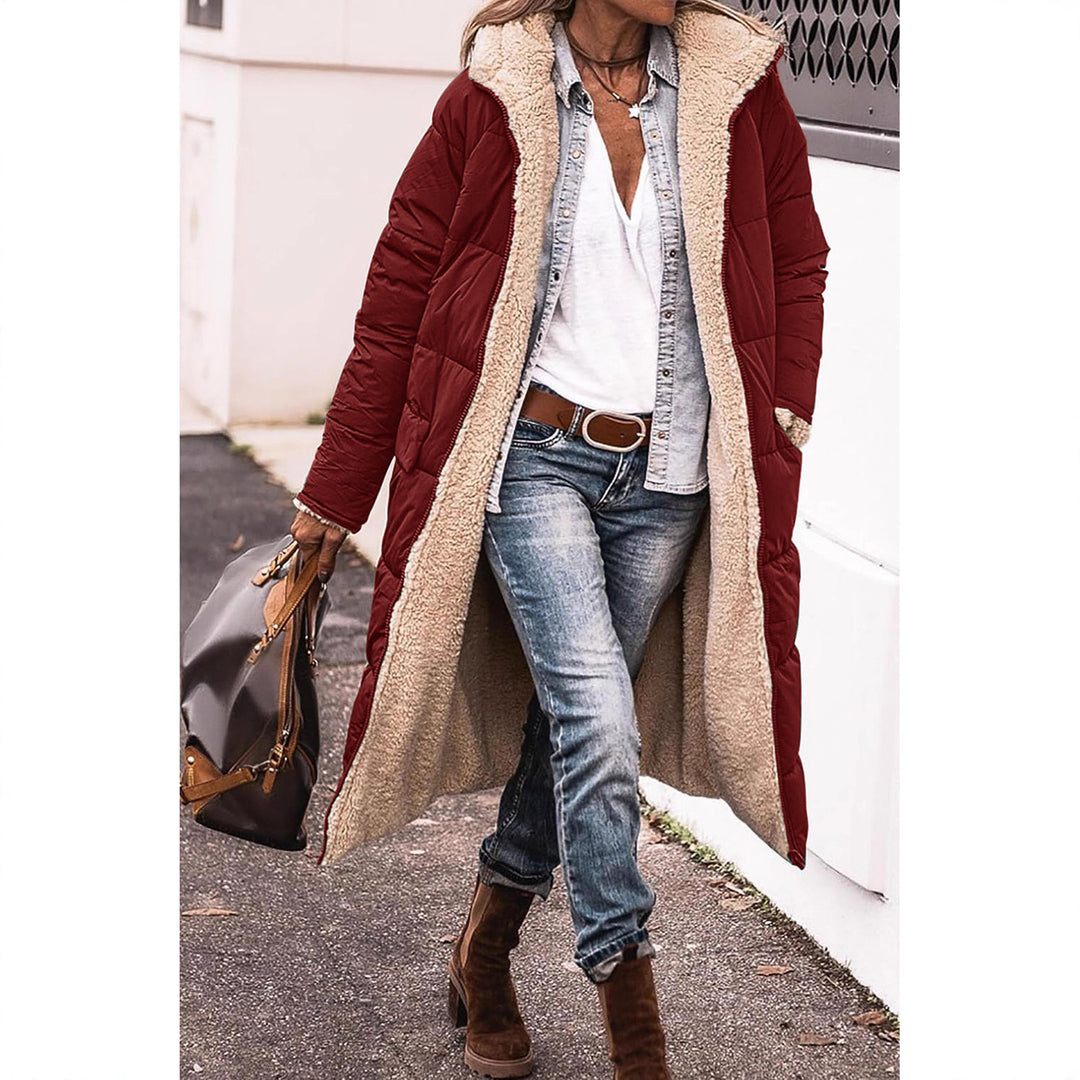 Damen gefütterter Parka mit Kapuze und lässigem Schnitt R&B