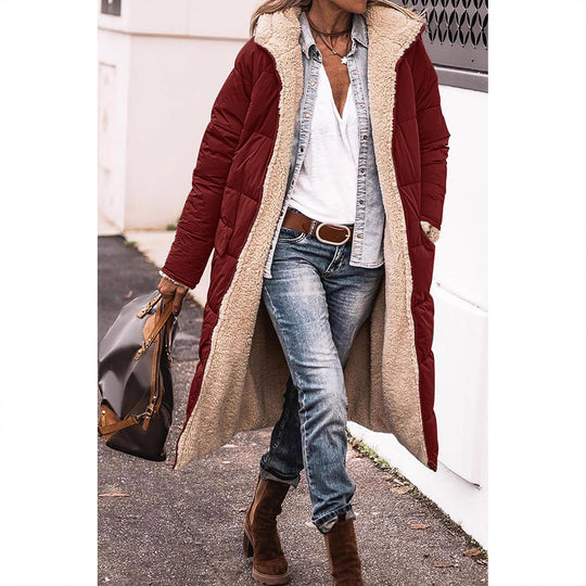 Damen gefütterter Parka mit Kapuze und lässigem Schnitt R&B