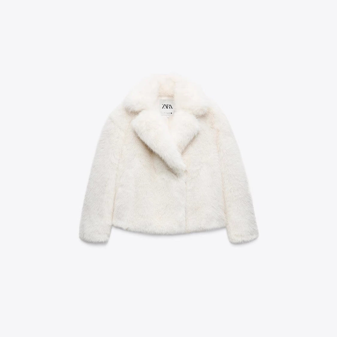 Damen Plüschige Kurzjacke mit breitem Kragen R&B