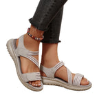 Damen sportliche Sandalen mit verstellbaren Riemen und ergonomischem Fußbett R&B