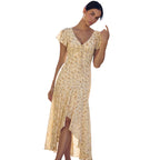 Damen Maxikleid mit floralem Design und raffinierten Cut-Outs R&B