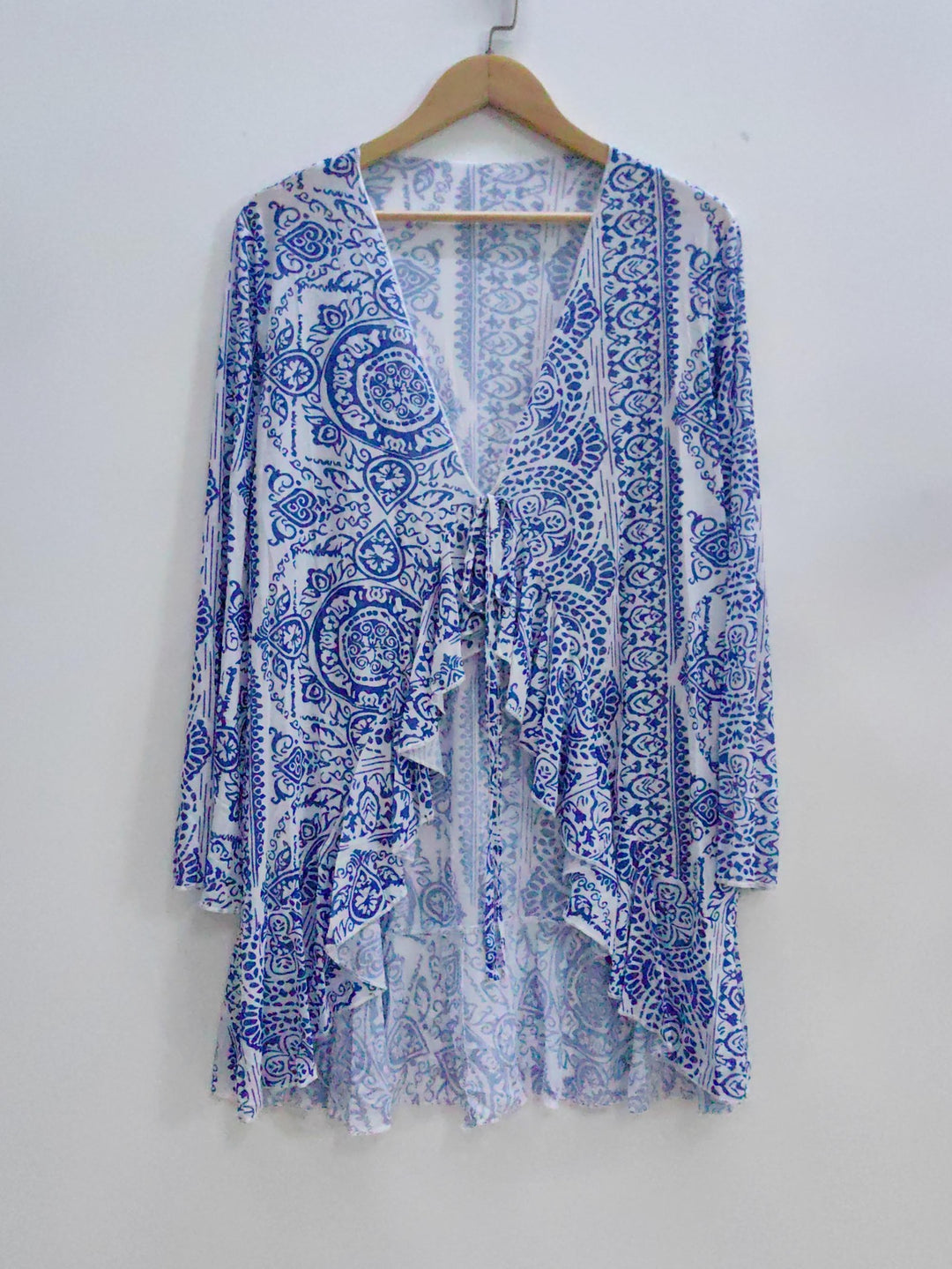 Damen luftiger Strand-Kimono mit floralem Muster R&B