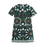 Damen Kleid mit floralem Muster und Kragen R&B
