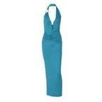 Damen Elegantes Maxikleid mit tiefem V-Ausschnitt und innovativen Drapierungen R&B