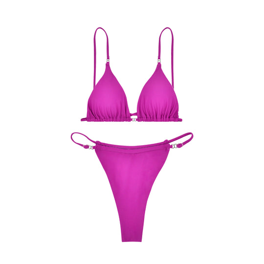 Damen Triangel-Bikini mit feinen Rüschendetails und verstellbaren Trägern R&B