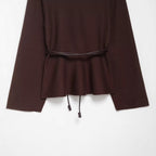 Damen Wickelbluse mit figurbetonendem Design und eleganten Taillenzug R&B