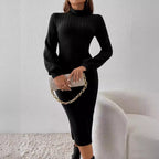 Damen Elegantes Strickkleid mit Rippstruktur R&B