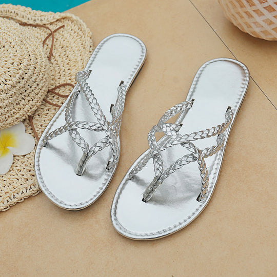 Damen elegante geflochtene Sandalen R&B