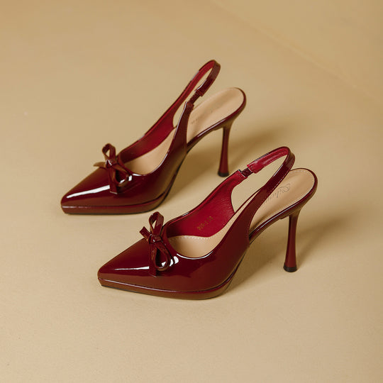Damen elegante Slingback-Pumps mit dekorativem Schleifendetail R&B