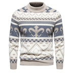 Herren Strickpullover mit modernem Zopfmuster und hohem Kragen