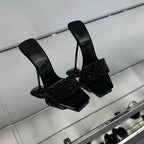 Damen glamouröse High Heel Mules mit funkelnden Strassdetails R&B