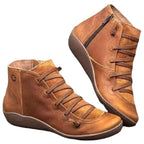 Damen Sneaker-Boots aus geschmeidigem Leder mit innovativem Schnür- und Reißverschlussdesign R&B
