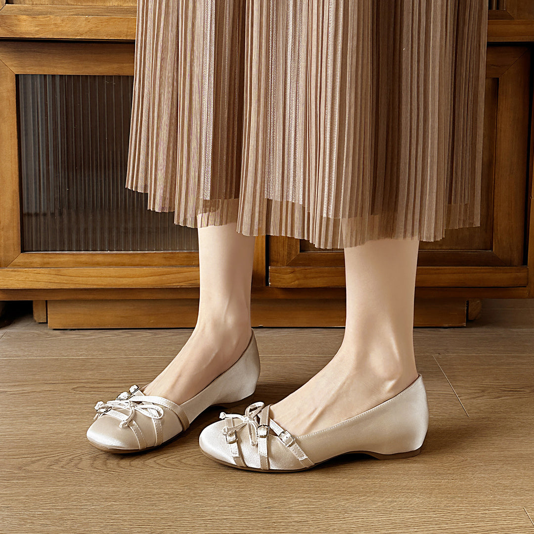 Damen Ballerinas mit modischen Riemchen und dekorativen Schnallen R&B