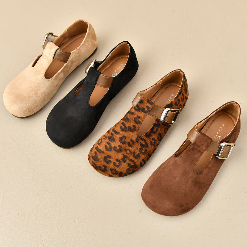 Damen Mokassins mit modischem Riemen und bequemer Sohle R&B
