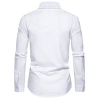 Herren elegantes Slim-Fit Hemd mit kontrastierendem Kragen und hochwertigen Stoffdetails