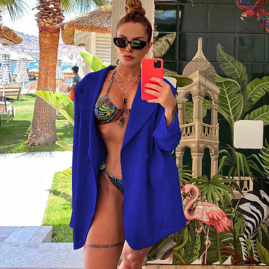 Damen lässiger Oversized-Blazer mit modernen Schnitt und eleganten Details R&B