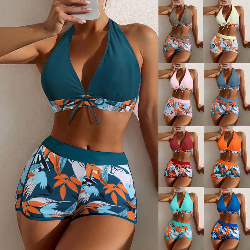 Damen Bikini-Set mit modischem Neckholder-Design und sportlichem High-Waist-Schnitt R&B