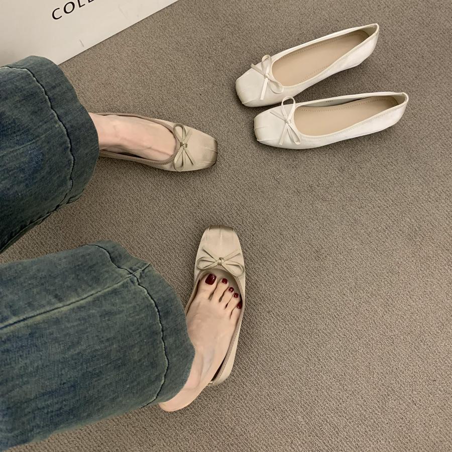 Damen klassische Ballerinas mit dekorativem Schleifenakzent und flexibler Sohle R&B