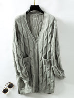 Damen Strickjacke mit V-Ausschnitt und praktischen Taschen R&B
