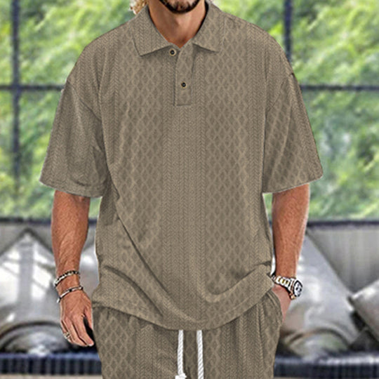 Herren Polohemd mit strukturiertem Design und bequemer Passform R&B